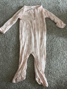 Quincy Mae Light Pink Floral Footed One-Piece Pajama